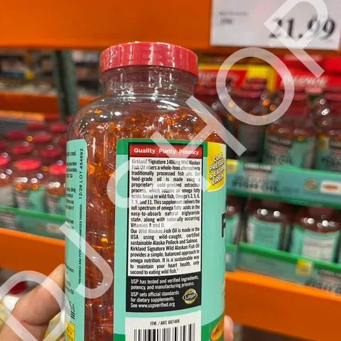 Viên Uống Dầu Cá Kirkland Wild Alaskan Fish Oil 1400mg - Hỗ Trợ Tim Mạch, Cải Thiện Não Bộ, 230 Viên Xuất Xứ Mỹ