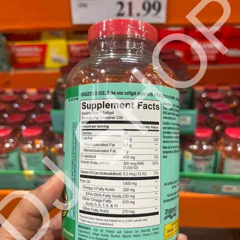 Viên Uống Dầu Cá Kirkland Wild Alaskan Fish Oil 1400mg - Hỗ Trợ Tim Mạch, Cải Thiện Não Bộ, 230 Viên Xuất Xứ Mỹ