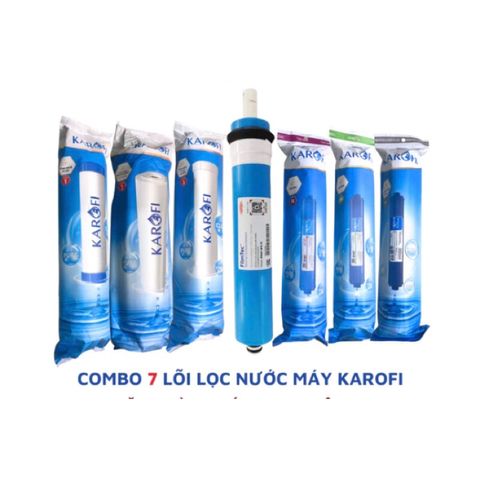 Bộ 7 Lõi Lọc Nước KAROFI Chính Hãng - Lõi Thô 123, RO, GAC-T33, Khoáng Đá, NANO Silver - Giải Pháp Nước Uống An Toàn, Sạch Khuẩn