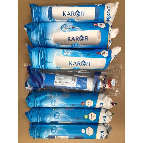 Bộ 7 Lõi Lọc Nước KAROFI Chính Hãng - Lõi Thô 123, RO, GAC-T33, Khoáng Đá, NANO Silver - Giải Pháp Nước Uống An Toàn, Sạch Khuẩn