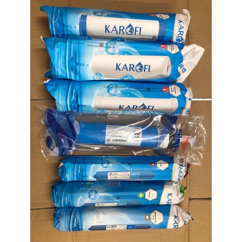 Bộ 7 Lõi Lọc Nước KAROFI Chính Hãng - Lõi Thô 123, RO, GAC-T33, Khoáng Đá, NANO Silver - Giải Pháp Nước Uống An Toàn, Sạch Khuẩn