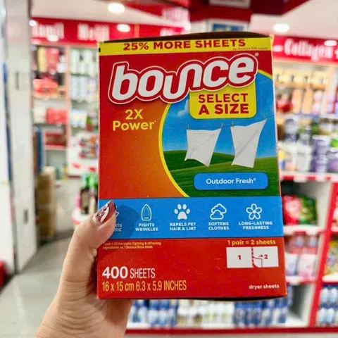 Giấy thơm Bounce của Mỹ 320 tờ - Khử mùi, lưu hương quần áo và đồ đạc, an toàn cho du lịch, chống ẩm và muỗi, sản phẩm chăm sóc nhà cửa.