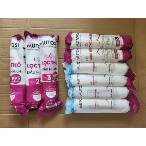 Lõi Lọc Đúc MUTOSI Chính Hãng Thay Thế MP-U1368, MP-S1012 - Bộ 10 Lõi Cao Cấp Bảo Vệ Màng Lọc RO, Nước Sạch, An Toàn