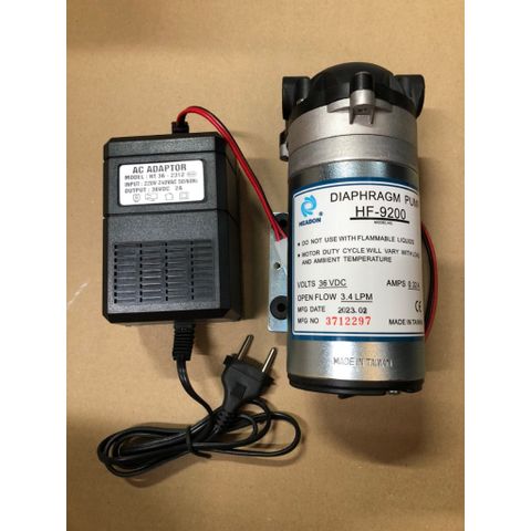 Bơm Tăng Áp 36V Headon HF9200 với Adaptor 36VDC-2A - Bơm Nước RO, Phun Sương, Tưới Cây Từ Đài Loan - Hàng Chính Hãng