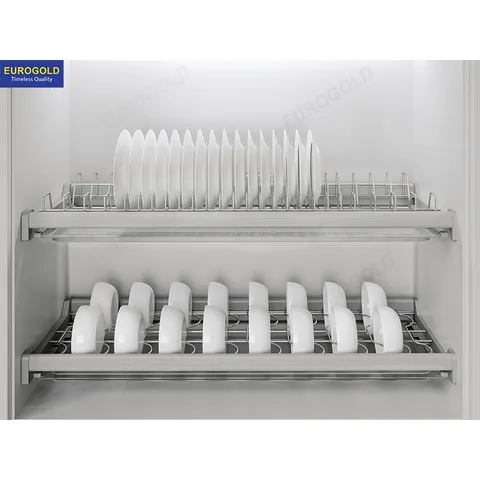 Giá bát đĩa cố định 2 tầng Eurogold inox 304 - Kệ để chén bát bền bỉ, tiện lợi, thiết kế sang trọng cho tủ bếp