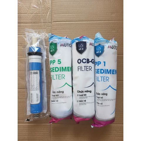Lõi Lọc Mutosi Chính Hãng - Bộ 8 Lõi Thay Thế Máy Lọc Nước RO - Bảo Vệ Sức Khỏe, Lọc Sạch Mọi Tạp Chất