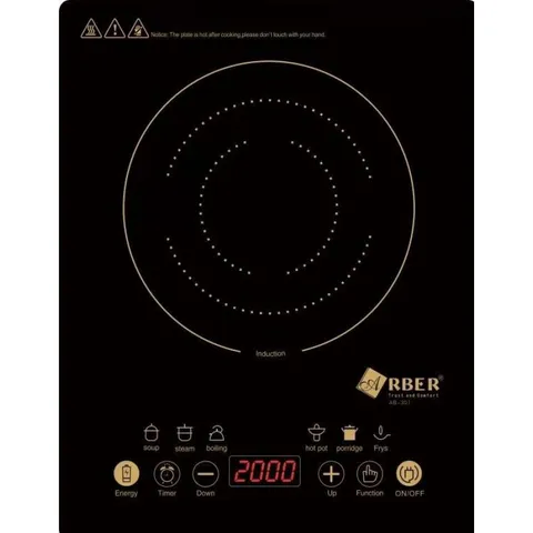 Bếp Từ Đơn Arber AB-301A Chính Hãng 2200W - Mặt Kính Ceramic Chịu Nhiệt - Tặng Kèm Chảo Lẩu An Toàn, Tiện Dụng Cho Mọi Gia Đình