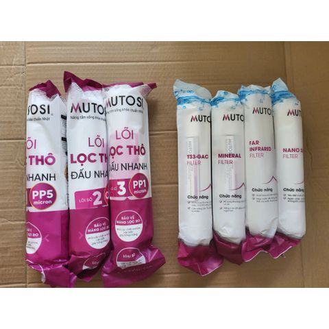 Bộ 8 Lõi Lọc Nước MUTOSI - Chất lượng cao, loại bỏ vi khuẩn, tạp chất, cải thiện độ trong và vị ngon của nước uống.