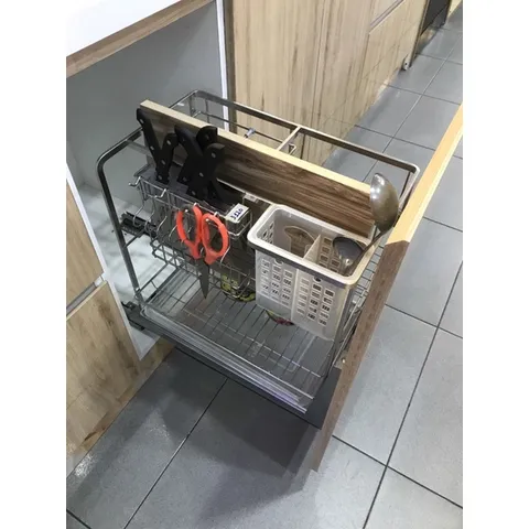 Giá Để Dao Thớt Eurogold Inox 304 Cao Cấp - Thiết Kế Nan Dẹt Đẳng Cấp, Ray Giảm Chấn Tiện Lợi, Bảo Hành Chính Hãng 2 Năm