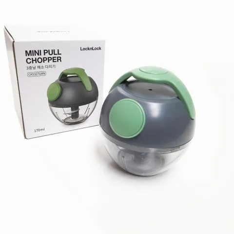 Dụng Cụ Băm/Xay Hành Tỏi Mini Lock&Lock CKS327 - Lưỡi Dao Thép Không Gỉ, Tay Xách Tiện Lợi, Dung Tích 170ml