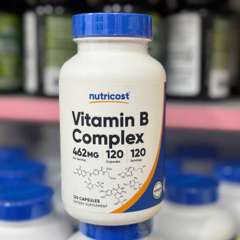 Viên uống Nutricost Vitamin B Complex 462mg - Bổ sung vitamin B hàng ngày, hỗ trợ năng lượng và hệ thần kinh - 120 viên