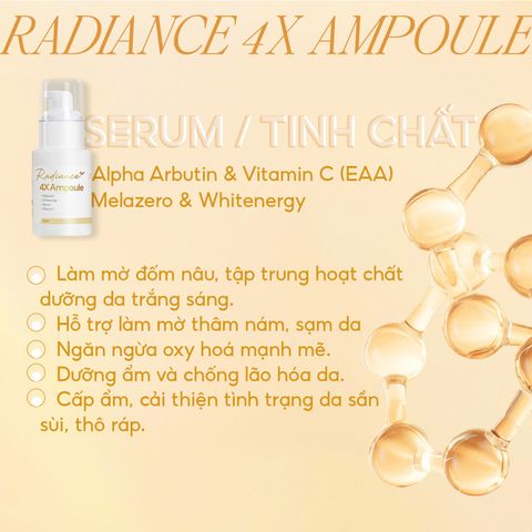 Tinh chất Dưỡng Sáng Mờ Thâm Nám Đốm Nâu GUO Radiance 4X Ampoule - Serum Dưỡng Da Làm Sáng, Giảm Thâm Sạm 30ml