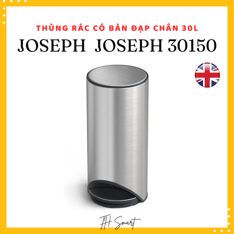Thùng Rác Bàn Đạp JOSEPH JOSEPH 30150 30 Lít Inox - Thiết Kế Sang Trọng, Vệ Sinh Dễ Dàng, Phù Hợp Mọi Không Gian