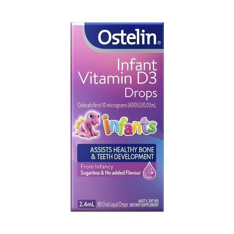 Vitamin D3 400 IU Ostelin - Giọt Nước Bổ Sung Canxi Cho Trẻ Sơ Sinh 2.4ml, Phòng Ngừa Còi Xương, Hỗ Trợ Phát Triển Xương Chắc Khỏe