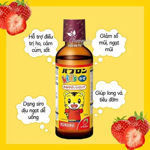Siro Giảm Ho Cho Bé Paburon S Nhật Bản - Hỗ Trợ Hạ Sốt, Cảm Lạnh - Dễ Uống, 120ml Cho Trẻ Từ 3 Tháng Tuổi