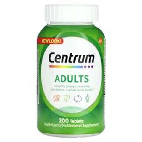 Viên uống Centrum Adults 200 viên - Vitamin và khoáng chất hỗ trợ sức khỏe toàn diện cho người trưởng thành, tăng cường sức đề kháng.