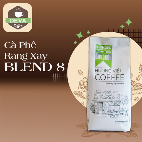Cà Phê Sạch Blend Số 8 Rang Mộc Nguyên Chất DEVA - Hạt Arabica & Robusta Tự Nhiên, Thơm Ngon Cho Tín Đồ Cà Phê