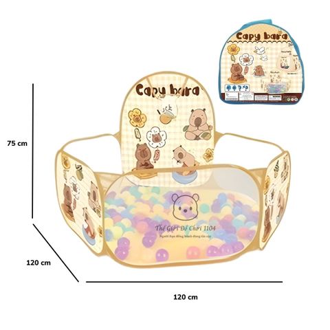 Lều Nhà Banh Capybara 2 Trong 1 Tự Bung Cho Bé - Kích Thước 72x72x90cm, Không Gian Vui Chơi Thú Vị Tại Nhà
