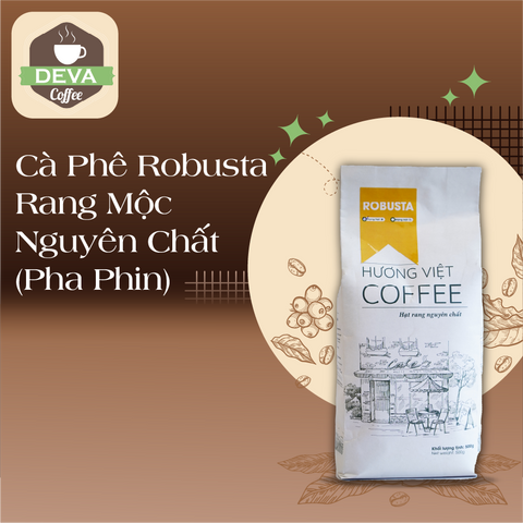 Cà Phê Robusta Rang Mộc Nguyên Chất DEVA COFFEE - Thức Uống Đậm Vị Cho Người Yêu Thích Cà Phê Pha Phin, 500g, 1000g
