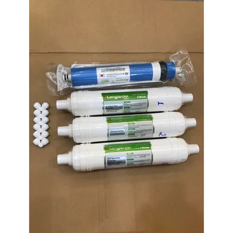 Bộ Lõi Lọc Nước Kangaroo 1234 Chính Hãng - Dùng Cho Máy Hydrogen KG100HK, KA10A4, KG10A5 - Lõi PP 5 Micron, GAC, RO 1812