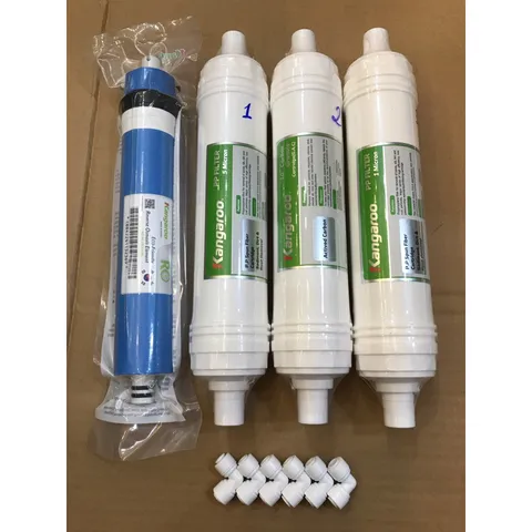 Bộ Lõi Lọc Nước Kangaroo 1234 Chính Hãng - Dùng Cho Máy Hydrogen KG100HK, KA10A4, KG10A5 - Lõi PP 5 Micron, GAC, RO 1812