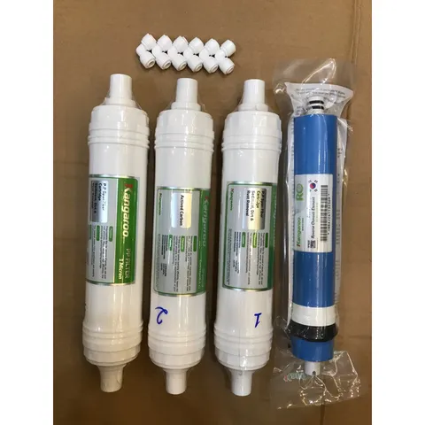 Bộ Lõi Lọc Nước Kangaroo 1234 Chính Hãng - Dùng Cho Máy Hydrogen KG100HK, KA10A4, KG10A5 - Lõi PP 5 Micron, GAC, RO 1812