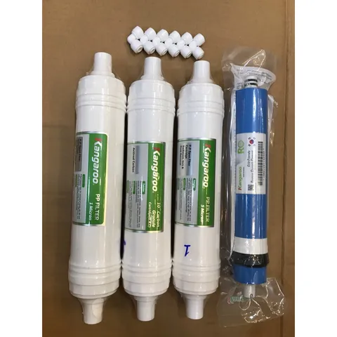 Bộ Lõi Lọc Nước Kangaroo 1234 Chính Hãng - Dùng Cho Máy Hydrogen KG100HK, KA10A4, KG10A5 - Lõi PP 5 Micron, GAC, RO 1812
