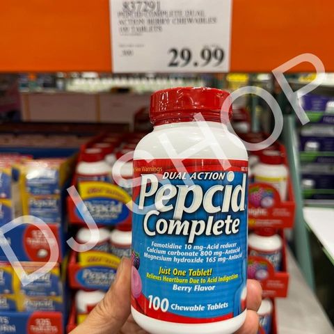 Viên Ngậm Giảm Ợ Nóng Đầy Hơi PEPCID Complete 100 Viên - Hỗ Trợ Tiêu Hóa, Sức Khỏe Dạ Dày Từ Mỹ