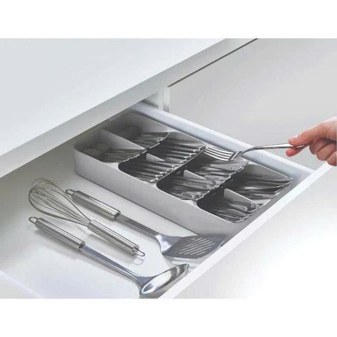 Khay chia ngăn kéo phân loại thìa dĩa Joseph Joseph DrawerStore lớn màu xám - Tiết kiệm không gian và tiện dụng cho bếp nhà bạn