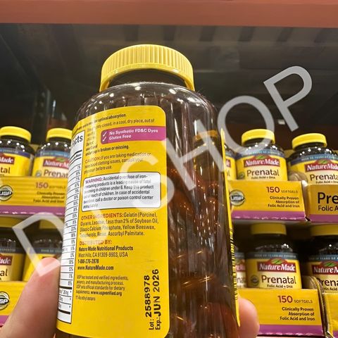 Viên Uống Bổ Sung Vitamin DHA Prenatal Nature Made Mỹ 150 Viên - Hỗ Trợ Sức Khỏe Mẹ Bầu và Phát Triển Thai Nhi