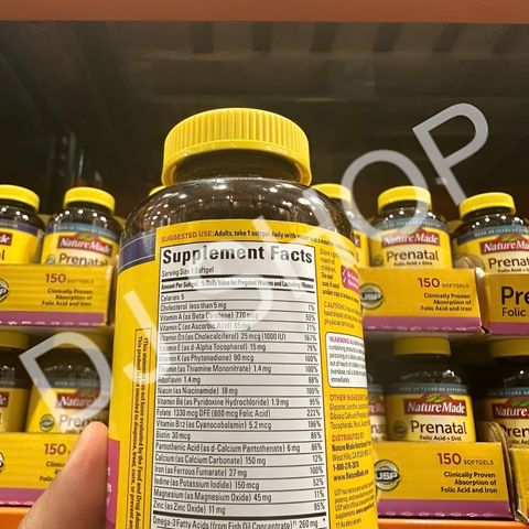 Viên Uống Bổ Sung Vitamin DHA Prenatal Nature Made Mỹ 150 Viên - Hỗ Trợ Sức Khỏe Mẹ Bầu và Phát Triển Thai Nhi