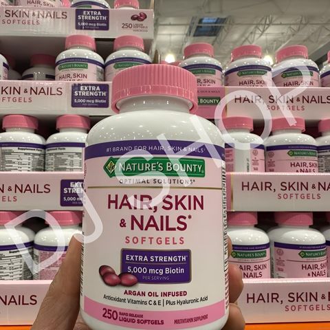Viên Uống Đẹp Da, Tóc, Móng Hair Skin Nail Nature's Bounty 250 Viên - Hỗ Trợ Làm Đẹp Từ Thiên Nhiên, Giúp Da Sáng, Tóc Khỏe, Móng Chắc