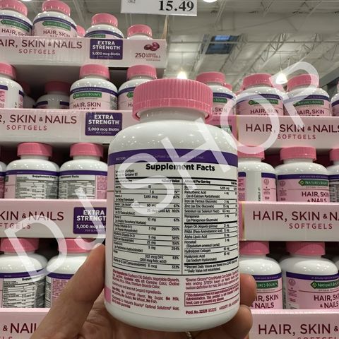 Viên Uống Đẹp Da, Tóc, Móng Hair Skin Nail Nature's Bounty 250 Viên - Hỗ Trợ Làm Đẹp Từ Thiên Nhiên, Giúp Da Sáng, Tóc Khỏe, Móng Chắc