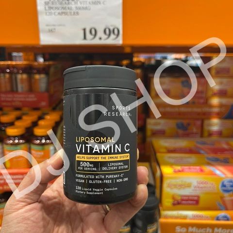 Viên Uống Vitamin C Liposomal Sports Research 500mg/120 Viên - Bổ Sung Vitamin C Tăng Cường Miễn Dịch Từ Mỹ
