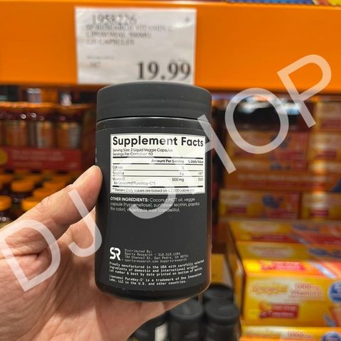 Viên Uống Vitamin C Liposomal Sports Research 500mg/120 Viên - Bổ Sung Vitamin C Tăng Cường Miễn Dịch Từ Mỹ