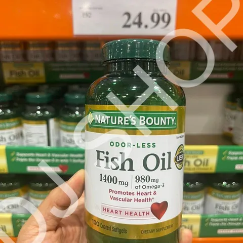 Viên Uống Dầu Cá Không Mùi Fish Oil Omega-3 1400mg, 130 Viên Hỗ Trợ Tim Mạch và Não Bộ - Nature's Bounty Mỹ
