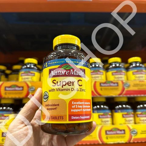 Viên Uống Vitamin C Super C 200 Viên - Bảo Vệ Tăng Cường Hệ Miễn Dịch, Hỗ Trợ Làm Đẹp Da, Sản Phẩm Mỹ