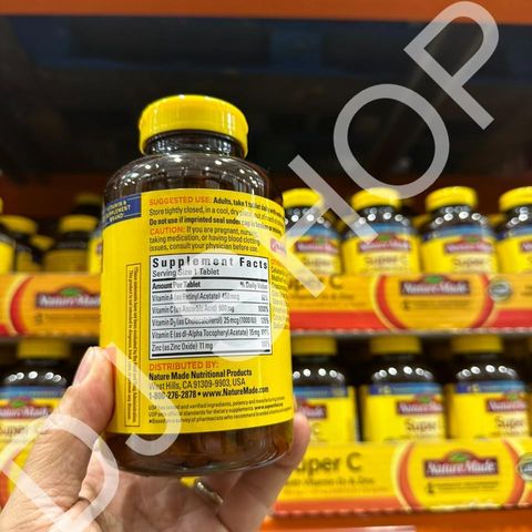 Viên Uống Vitamin C Super C 200 Viên - Bảo Vệ Tăng Cường Hệ Miễn Dịch, Hỗ Trợ Làm Đẹp Da, Sản Phẩm Mỹ