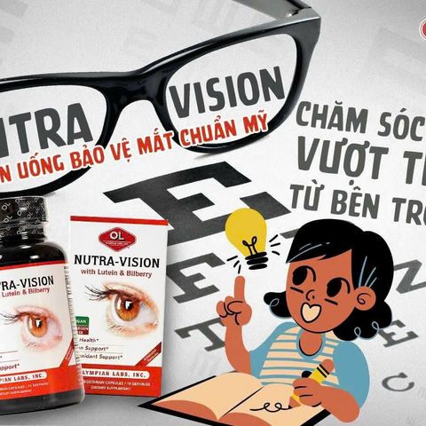 Viên uống Nutra-Vision Olympian Labs hỗ trợ chăm sóc sức khỏe đôi mắt - Tặng máy massage cổ vai gáy, bảo vệ mắt khỏi ánh sáng xanh.