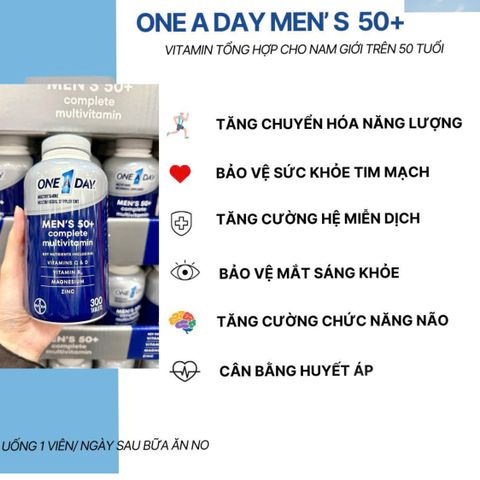 Vitamin Tổng Hợp One A Day Men's 50+ 300 Viên - Hỗ Trợ Sức Khỏe Nam Giới Trên 50 Tuổi, Chính Hãng Mỹ