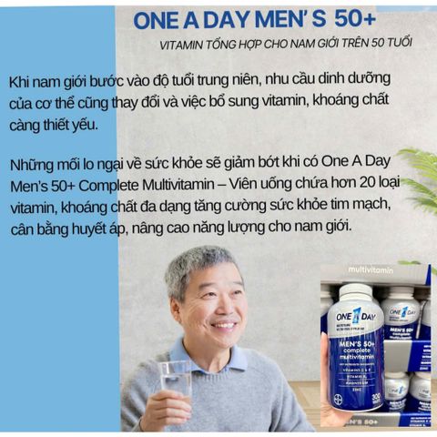 Vitamin Tổng Hợp One A Day Men's 50+ 300 Viên - Hỗ Trợ Sức Khỏe Nam Giới Trên 50 Tuổi, Chính Hãng Mỹ