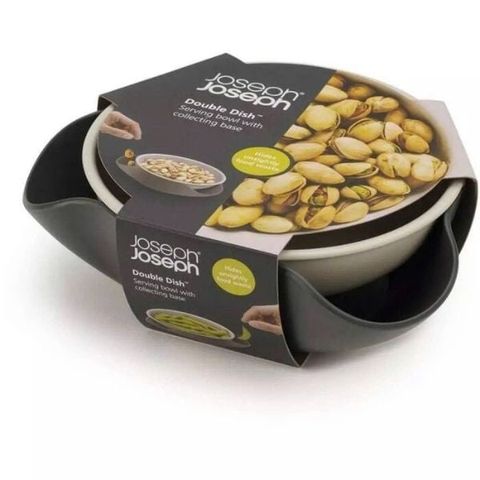 Tô Đựng Hạt Joseph Joseph 20156 Double-Dish - Tô Thông Minh Để Đồ Ăn Vặt Với Ngăn Chứa Vỏ - Thiết Kế Độc Đáo, Dễ Rửa Chén