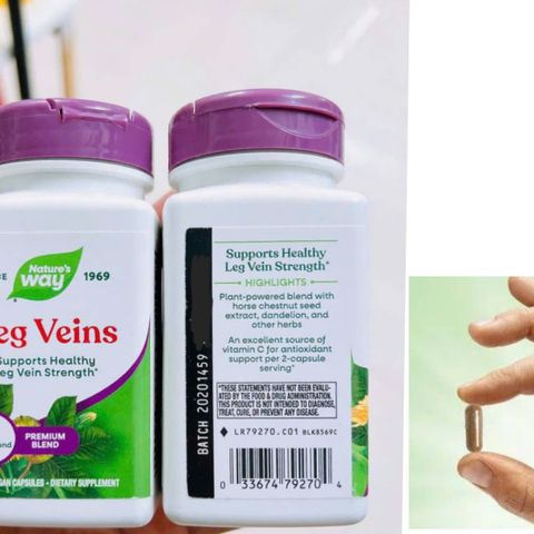Viên uống giảm Giãn Tĩnh Mạch Nature's Way Leg Veins 120 viên - Hỗ trợ sức khỏe mạch máu và collagen cho chân khỏe mạnh