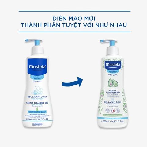Sữa Tắm Gội Mustela Gentle 2in1 Dạng Gel 750ml - Sản Phẩm Chăm Sóc Da và Tóc Cho Bé, Xuất Xứ Pháp