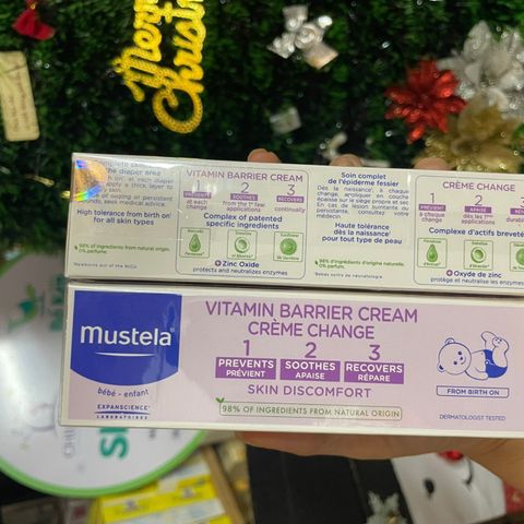 Kem Ngăn Ngừa Hăm Tã Mustela 123 Vitamin Barrier Cream 50ml - Giúp Làm Dịu Da Nhạy Cảm Cho Bé, Bảo Vệ Và Nuôi Dưỡng Da