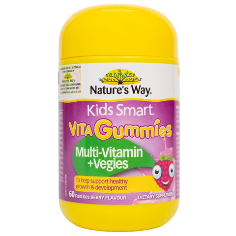 Viên Nhai Vitamin Tổng Hợp Nature’s Way Vita Gummies Multi + Vegies 60 Viên - Kẹo Dẻo Bổ Sung Dinh Dưỡng Cho Trẻ Em