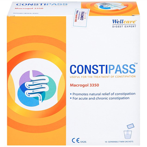 Bột Nhuận Tràng Constipass Wellcare Hỗ Trợ Tiêu Hóa - Hộp 20 Gói, Phù Hợp Cho Trẻ Từ 6 Tháng, Hiệu Quả Nhanh Chóng