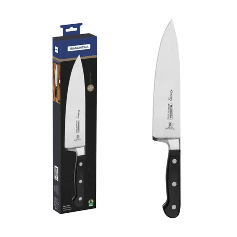 Dao Bếp Thái Thịt Tramontina Century 20cm - Lưỡi Thép Rèn Cao Cấp Nhập Khẩu Brazil, Chất Lượng NSF, Thiết Kế Ergonomic