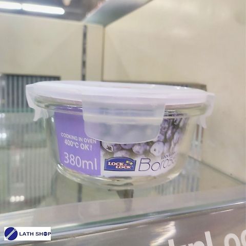 Hộp Thủy Tinh Chịu Nhiệt LocknLock OvenGlass Hình Tròn 380ml - Đựng Thực Phẩm An Toàn, Tiện Lợi cho Nhà Bếp và Văn Phòng