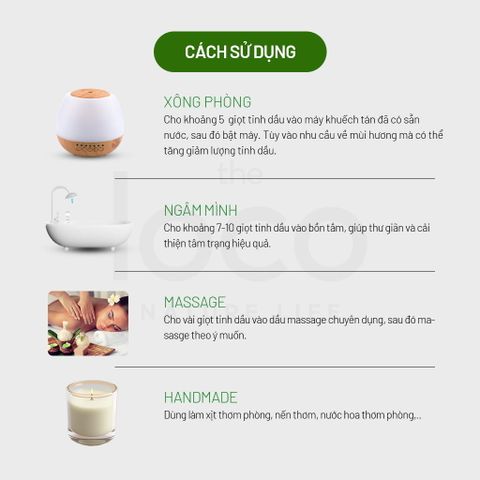 Tinh Dầu Xông Phòng Nguyên Chất The Loco 10ml - Hương Thơm Từ Thiên Nhiên, Sử Dụng Được Trong Spa, Massage, Khi Tắm